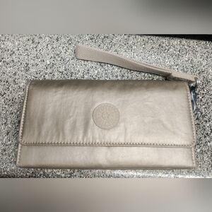 Kipling Gold Metallic Wristlet Wallet